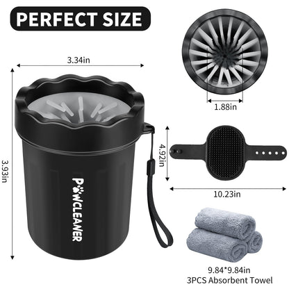 Hair brush — with three absorbent towels for easy cleaning of pets' paws and fur