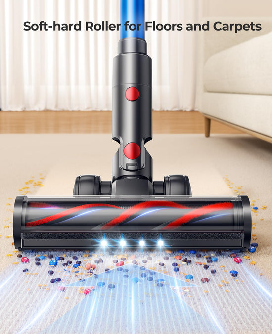 Fieety cordless vacuum cleaner - 45Kpa suction power with wall mount charging and scented card