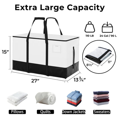 StorageWorks storage bags — extra large lidded bins with reinforced handles