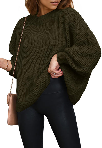 PRETTYGARDEN Womens Sweaters Spring 2026 Oversized Chunky Knitted Pullover Sweater Casual Long Sleeve Crewneck Cute Sweaters