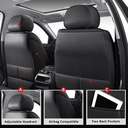 MIROZO vehicle seat cover — waterproof leather full set for cars and SUVs
