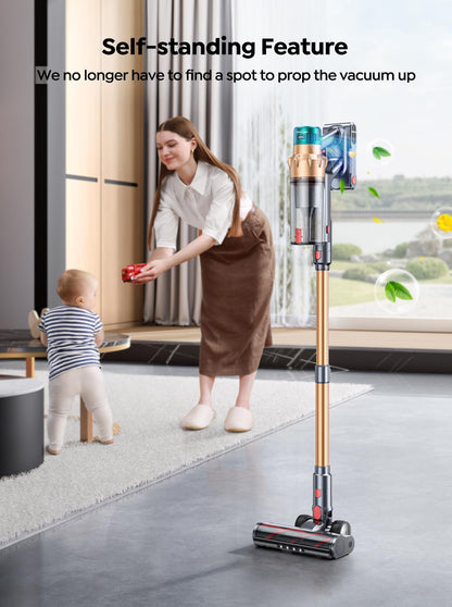 Cordless vacuum cleaner — 650W power with 70 mins runtime and removable battery