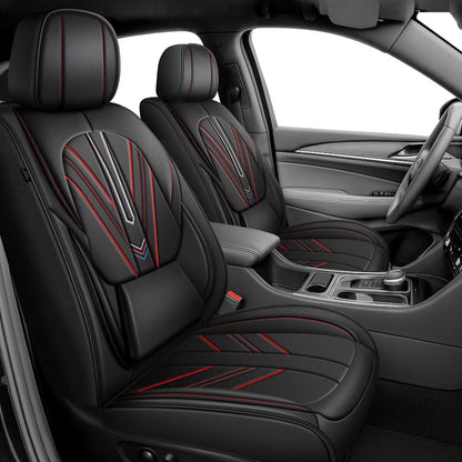 AOMSAZTO leather seat covers - Fit for Kia Optima 2002-2020, black and redline design