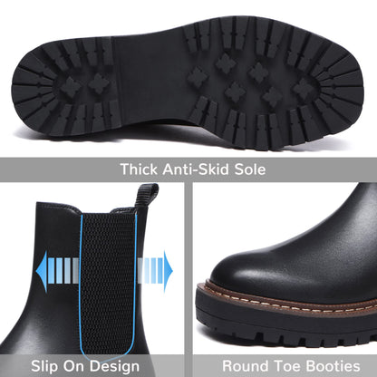 Athlefit women's ankle boots - Chelsea style with chunky heel and lug sole.