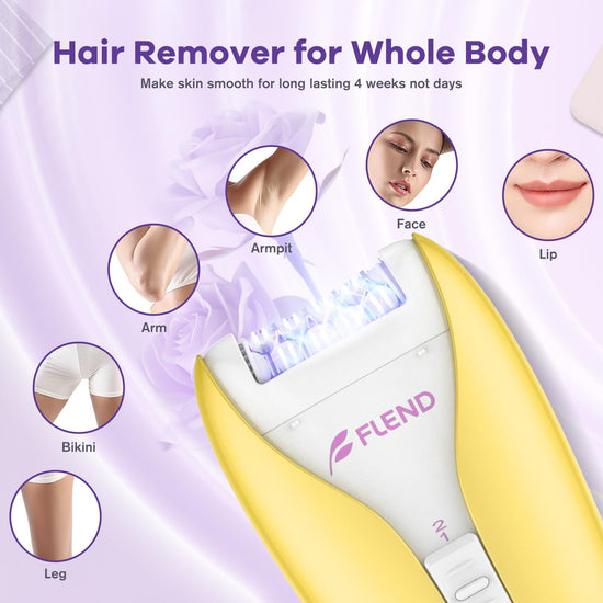 Epilator — Silent facial hair removal device with smooth glide tech and 36 tweezers