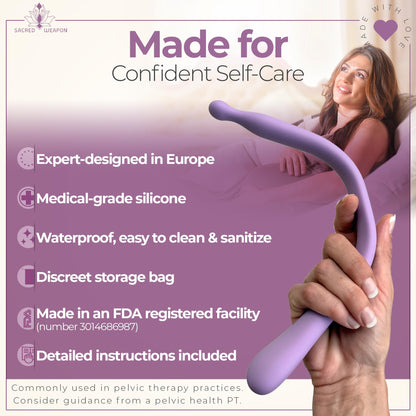 Sacred Weapon™ Perineal Massage Tool for Pregnancy, Labor Prep & Postpartum Recovery | Non-Vibrating, Medical-Grade Silicone | 2-in-1 for Fascia & Trigger Point Release Pelvic Floor