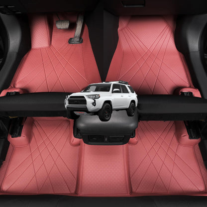 EKR vehicle mat — Custom fit leatherette floor mats for 2011-2024 Toyota 4Runner, burgundy