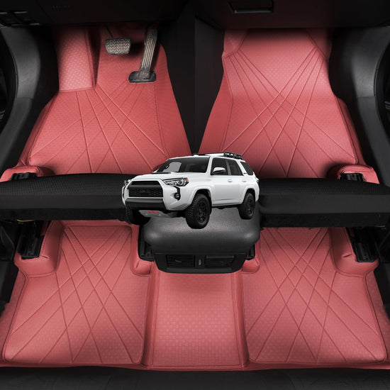 EKR vehicle mat — Custom fit leatherette floor mats for 2011-2024 Toyota 4Runner, burgundy