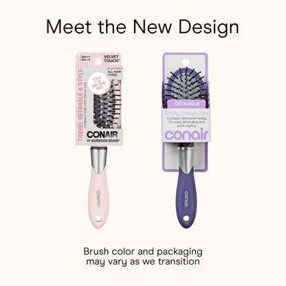 CONAIR hair brush — Velvet touch unisex oval design