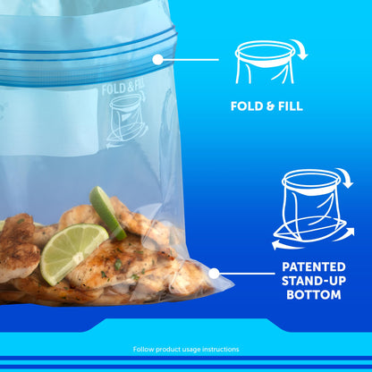 Ziploc quart food storage bags — new stay open design with stand-up bottom
