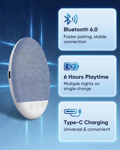 ZylYve Under Pillow Speaker for Sleeping, Bluetooth Sleep Speaker with White Noise Machine and Timer, Headphone-Free Mini Sound Speaker for Side Sleepers (Blue)