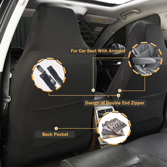 Vehicle seat cover — Carbon fiber air mesh fabric for low high back bucket seats