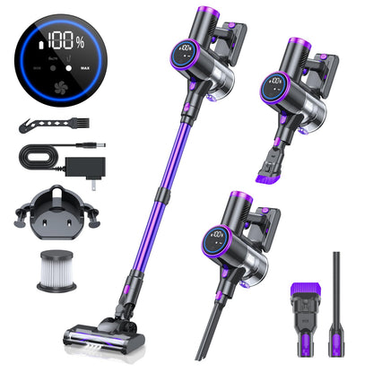 Bieiao cordless vacuum cleaner - lightweight 6 in 1 design with LED display and detachable battery