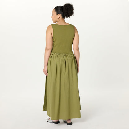 The Drop women's midi tank dress — mixed fabric designThe Drop women's midi tank dress — mixed fabric design