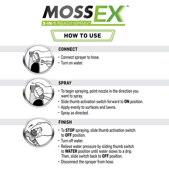 Scotts MossEx weed and moss control agent — 3-in-1 ready-spray