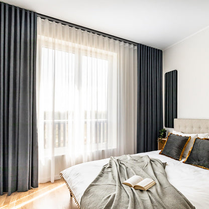 HANGING_ROD — Ceiling mounted curtain track with roller hooks by SOMINS