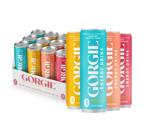 GORGIE sugar free energy drink - natural coffee replacement with green tea caffeine and biotin