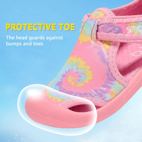 STQ water shoes - Quick-dry slip on beach swim sandals for kids