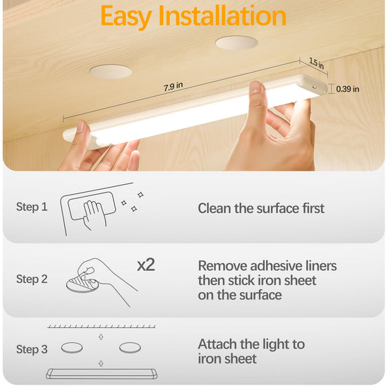 YLXS motion sensor cabinet light - wireless and rechargeable night light 2 pack