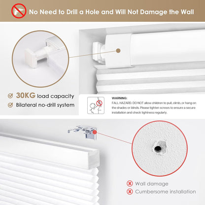 LazBlinds window shade — no tools no drill cordless honeycomb shades for home
