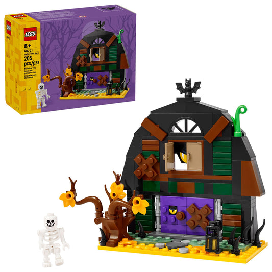 LEGO building blocks - Halloween barn toy with skeleton minifigure 40721