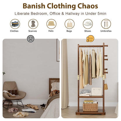 Solid Wood Clothes Rack