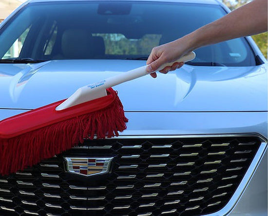 California Car Duster — Standard duster with plastic handle and microfiber cloths bundle
