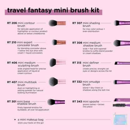 Cosmetic brush set — Travel size for on-the-go beauty