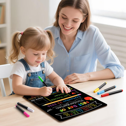 Writing board — Double sided back to school board with 6 pens for kids