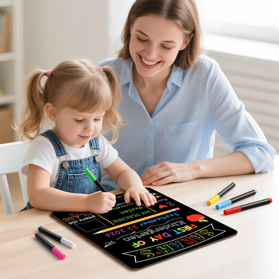 Writing board — Double sided back to school board with 6 pens for kids