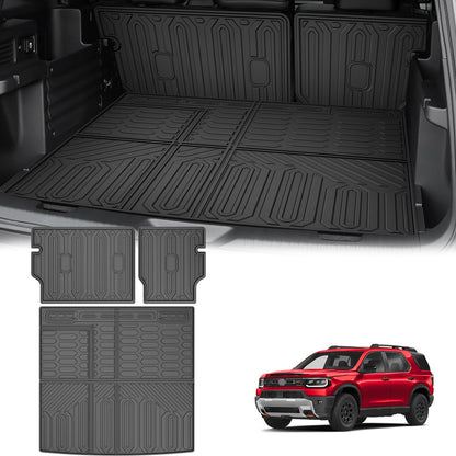 Vehicle mat — AOMSAZTO custom fit trunk mat for Honda Passport 2026 with backrest mat