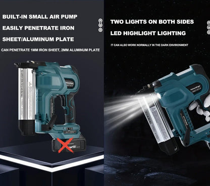 2-in-1 Brad Nailer & Stapler for Makita 18V Battery, 18GA Cordless Nail Gun