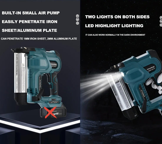 2-in-1 Brad Nailer & Stapler for Makita 18V Battery, 18GA Cordless Nail Gun