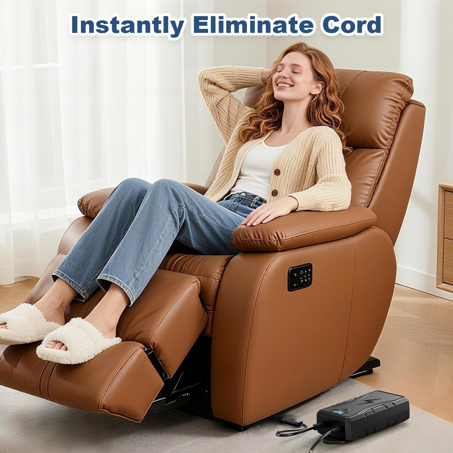 SWANPOW Battery Pack for Reclining Furniture, 2500mAh Universal Recliner Battery Pack Rechargeable with LED Display for 2-Pin Electric Recliner, Sofa, Lift Chair, Couch, Motion Furniture