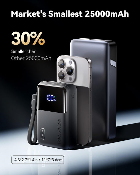 INIU power bank — 25000mAh, 100W capacity