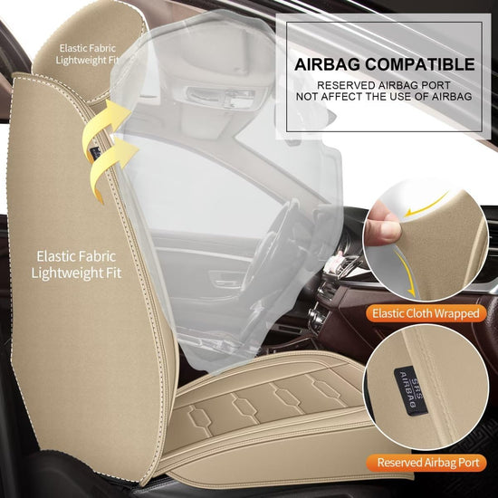 AOMSAZTO vehicle seat cover — Faux leather, waterproof, airbag compatible