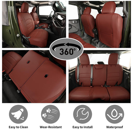EKR Wrangler seat covers - custom fit faux leather for Jeep Wrangler 4 door 2013-2017