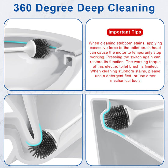 Electric cleaning brush — efficient toilet cleanerElectric cleaning brush — hygienic toilet cleaning solution.