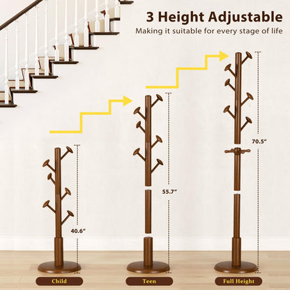 Taitiy clothes rack with 10 hooks for bedroom, living room, entryway