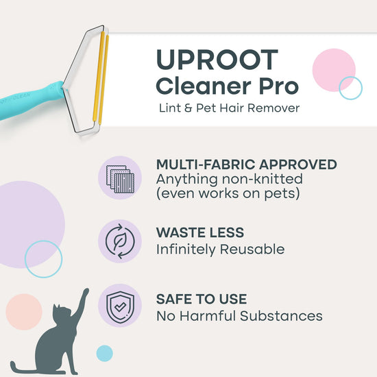 Uproot Cleaner Pro lint remover - Dog and cat hair removal tool for multiple surfaces