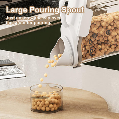 LANGMINGDE food storage container — airtight with pouring spout and measuring cup