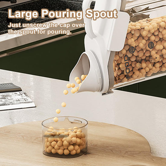 LANGMINGDE food storage container — airtight with pouring spout and measuring cup