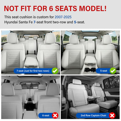 Vehicle seat cover — Custom fit waterproof leather for Hyundai Santa Fe 07-24 25