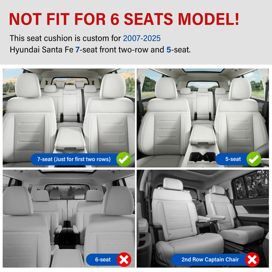 Vehicle seat cover — Custom fit waterproof leather for Hyundai Santa Fe 07-24 25