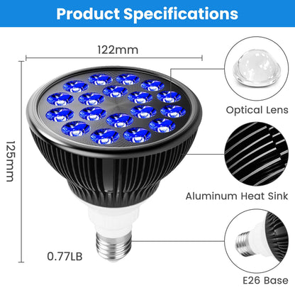 Aumtrly light bulb — 18 LEDs for blue light therapy