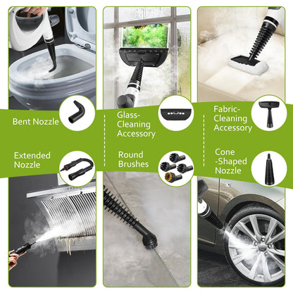 Steam cleaner — Handheld multi-surface with 12 accessories for home use