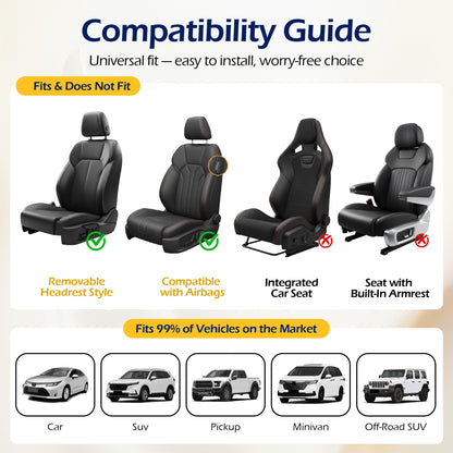 kingphenix vehicle seat covers - memory foam and breathable mesh fabric
