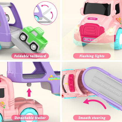 LASCOTON non-riding toy vehicle — 5-in-1 carrier truck with light and sound for toddlers
