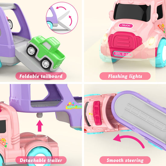 LASCOTON non-riding toy vehicle — 5-in-1 carrier truck with light and sound for toddlers