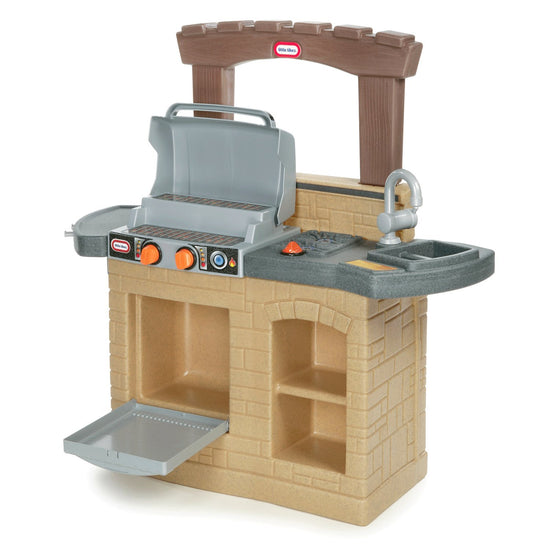 Little Tikes play workstation — outdoor BBQ set in brown color